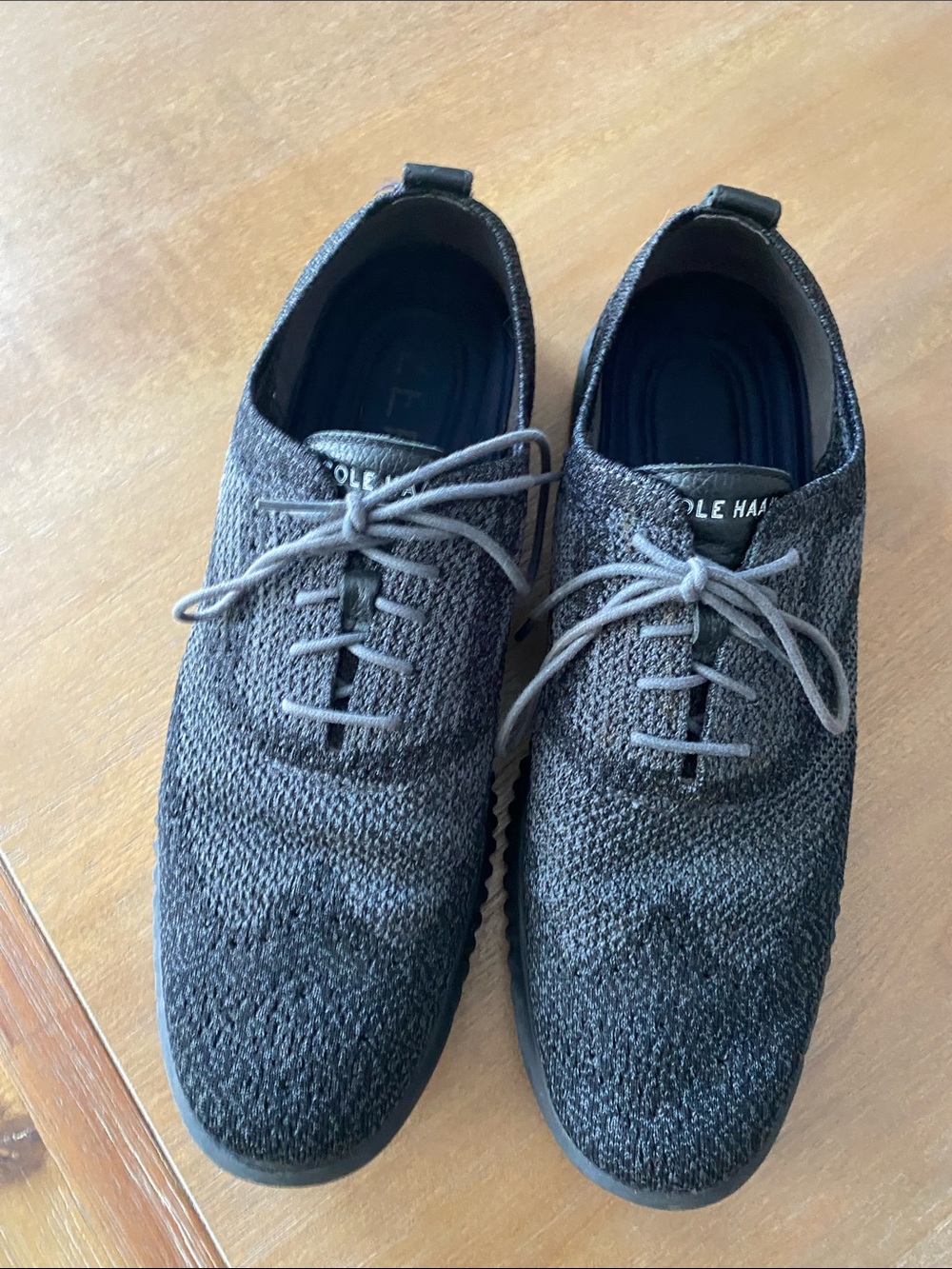 Cole Haan Men’s Charcoal Knit Lace-Up Oxfords